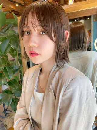 ショート カラー 結べるレイヤーボブ くびれLady表参道のヘアスタイル