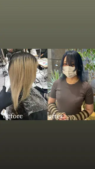 ミディアム カラー 🥇メンズパーマ /縮毛矯正/木村神心のヘアスタイル