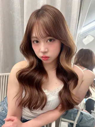 ロング カラー MAEUL所属・🍑韓国風レイヤー 🍑莉子のヘアスタイル