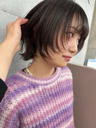 ショート カコ/レイヤーカット ヘアアレンジのヘアスタイル