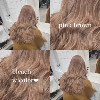 ロング カラー NAMI🤎ブラウン &ミルクティー🤍のヘアスタイル