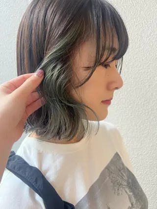 ミディアム カラー HAREKE Loopidea所属・鈴木結花/立川美容師 /モデル募集のヘアスタイル