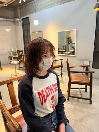 ミディアム パーマ 前川 華恋 / room3のヘアスタイル