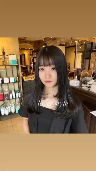 ロング 🧡ミルクティー/ レイヤー🧡ショウナのヘアスタイル