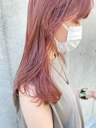 ミディアム カラー hair design verda所属・レイヤー暖色カラー 池袋Yamamotoのヘアスタイル