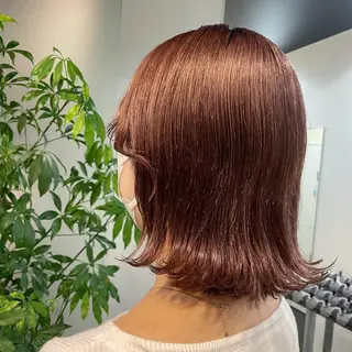 ミディアム カラー ハイトーン/暖色/ 眉/メイク/Rinaのヘアスタイル