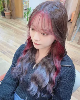 ロング カラー ヘアアレンジ イツキ🌕デザインカ ラー🥨髪質改善🫧のヘアスタイル