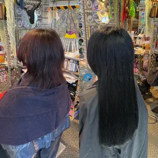 ロング カラー ヘアアレンジ haco+所属・🌈派手髪エクステ ブレイズ🌈ひろとのヘアスタイル