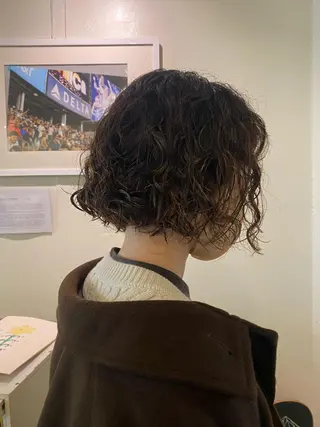 ショート パーマ les baladins du miroir所属・🍃YURI 🍃のヘアスタイル