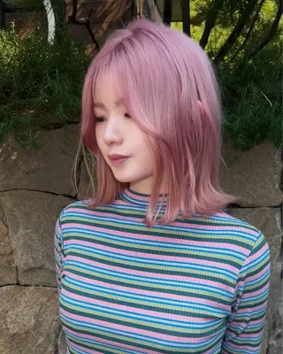 ミディアム カラー 🎀ブリーチカラー/ ボブ/Reina🎀のヘアスタイル
