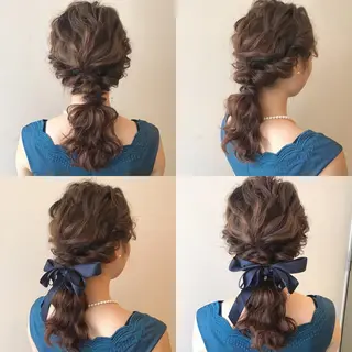 セミロング ヘアアレンジ ⭐️ アユミ⭐️のヘアスタイル