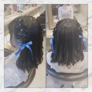 ミディアム ヘアアレンジ ヘアセット/着付け 𓇼 松本 夏美𓇼のヘアスタイル