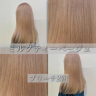 セミロング カラー 🪄池袋ハイトーン 🪄ブリーチカラーのヘアスタイル