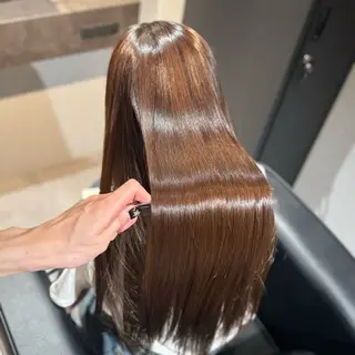 ロング パーマ ブリーチなし Ⅰ 髪質改善カラーのヘアスタイル