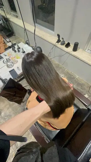 セミロング 渋谷ケアブリーチ ❤️🔥徳田空悟のヘアスタイル