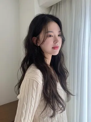 ロング 韓国特化エクステ🟨 エクステのヘアスタイル