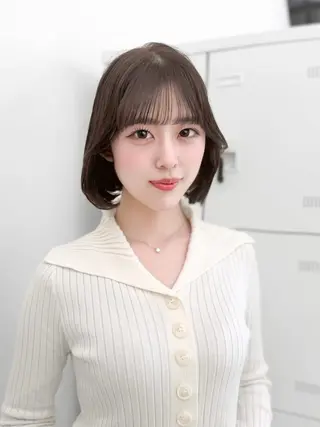 ミディアム カラー ヘアアレンジ 🤍韓国ボブ/ 縮毛矯正🪽ひかりのヘアスタイル