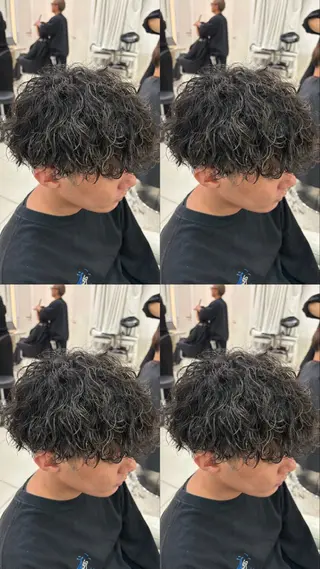 ミディアム パーマ メンズ 髪質改善/艶カラー/ メンズパーマ/鈴木のヘアスタイル