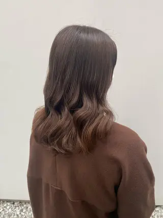 ミディアム カラー Rinka/梅田/ 透け感カラー🤎のヘアスタイル