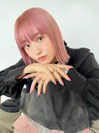 ミディアム カラー ヘアアレンジ 🎀暖色カラー🎀 ♡yurika♡のヘアスタイル