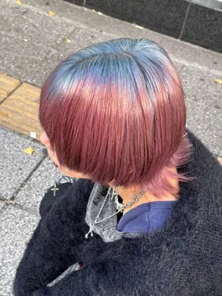 ミディアム カラー メンズ 🍓ハイトーンカラー 🎀nene🍓のヘアスタイル