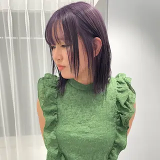 ミディアム カラー ハイトーン/ボブ /HBL/AYUNAのヘアスタイル