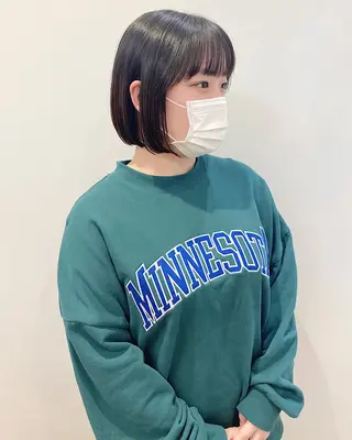 ミディアム 石山 /切りっぱなしボブのヘアスタイル