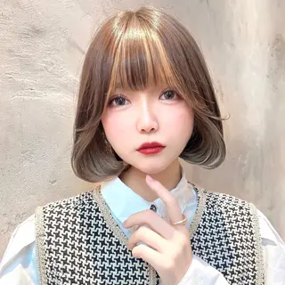 ミディアム カラー damask roseのヘアスタイル
