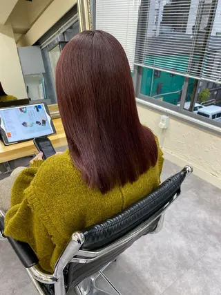 ミディアム カラー hair design verda所属・レイヤー暖色カラー 池袋Yamamotoのヘアスタイル