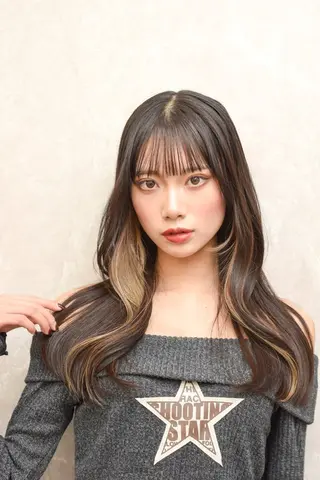 ロング カラー なんば/透明感カラー 韓国ヘア/田之上千尋のヘアスタイル