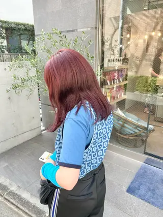 セミロング カラー shiho︎🌟/ 髪質改善カラーのヘアスタイル