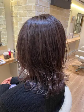 ミディアム ハイトーンエフェクト ブリーチいち丸のヘアスタイル