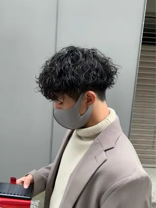 ショート パーマ メンズ 町田/波巻き/ シャドウ/メンズのヘアスタイル