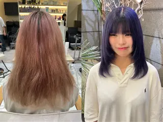 ロング カラー 透明感カラー/ 縮毛矯正/ユイ☆彡のヘアスタイル