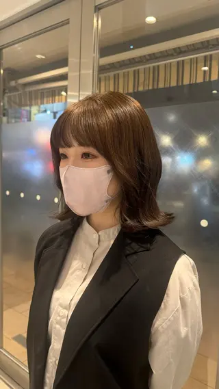 ミディアム カラー 高円寺/艶カラー/ レイヤーカットのヘアスタイル