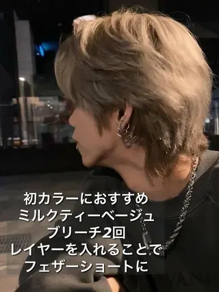 パーマ ヘアアレンジ メンズ Ryo横浜韓国ヘア/ ハイトーン/縮毛矯正のヘアスタイル