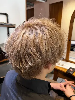 ショート カラー メンズ Hair relaxation drop大森所属・佐藤槙哉 サトウシンヤのヘアスタイル