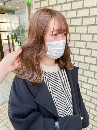 ミディアム カラー 韓国風デザイン 💐MIZUKI💐のヘアスタイル