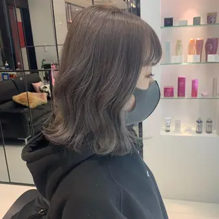 ミディアム カラー ハッシュカット/ハイ トーン/MANAMIのヘアスタイル