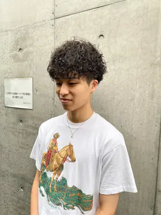 ショート パーマ メンズ 菊池大一 溝の口パーマのヘアスタイル