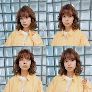 パーマ ボブ/ミディアム 親しみやすさ/さくらのヘアスタイル