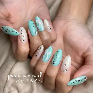 セミロング ネイル Yakko pas á pasのネイルデザイン