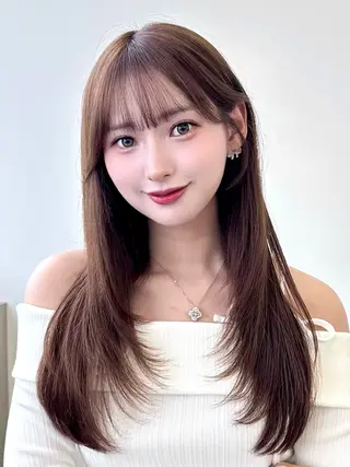 ロング 韓国風レイヤーカット 根来悠斗のヘアスタイル