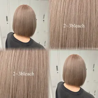 ショート カラー 🎀‪ピンクベージュ 🎀ブリーチmikuのヘアスタイル