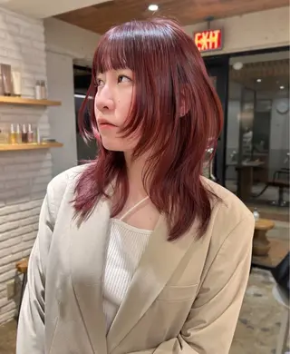 ミディアム カラー fujimoto yuiのヘアスタイル