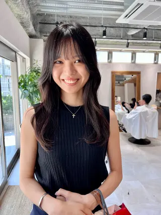 セミロング カラー 🌟小顔カット🌟 レイヤーカットボブのヘアスタイル