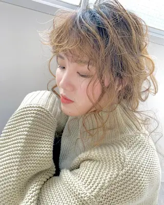 ロング カラー パーマ ヘアアレンジ メンズ キッズ ネイル マツエク・マツパ 架空〜KAQU〜所属・【clan】 NOGAMIのヘアスタイル