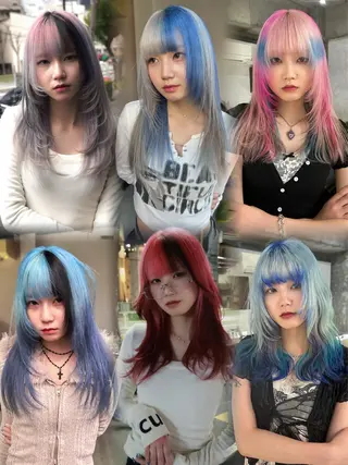 ロング カラー 🌈ハイトーン・デザ インカラー陽樹🌈のヘアスタイル