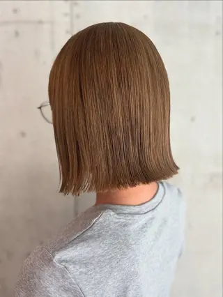 セミロング ♥️切りっぱなし/ 艶カラー/mahoのヘアスタイル