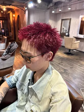 ショート カラー メンズ HAIR SALON M Fe's 池袋所属・メンズカット/パーマ 艶カラーTAIGA︎のヘアスタイル